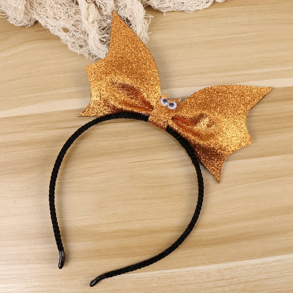 IBASETOY 1Pcs Headdress Bat Shape Headband for Women Girls Lightweight Non-deformation Golden Multi