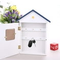 thumbnail image 1 of IBASETOY 1Pc Wall Mounted Wooden Key Storage Box White Key Organizer for Entryway Kitchen with Hooks, 1 of 8