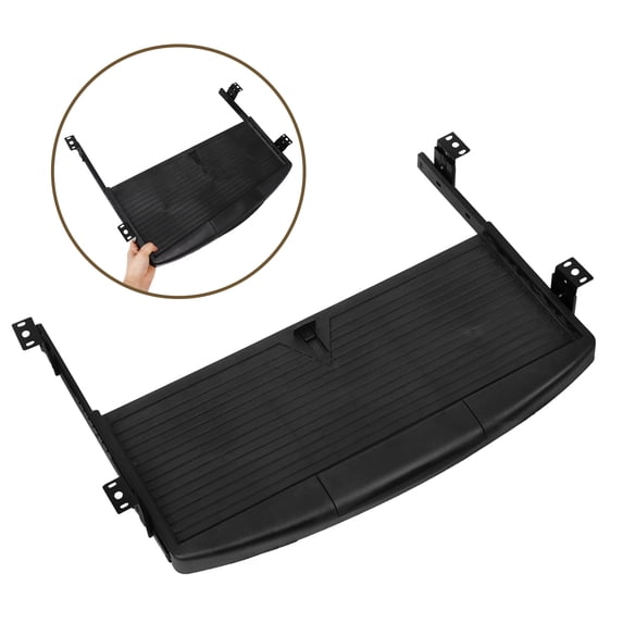 IBASETOY Keyboard Tray Under Desk Slide Out Plastic and Metal Black Desk Organizer