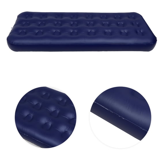 IBASETOY 1Pc Portable Blue Inflatable Cushion Air Mattress Made of Durable PVC for Camping Beach and Outdoor Sleep