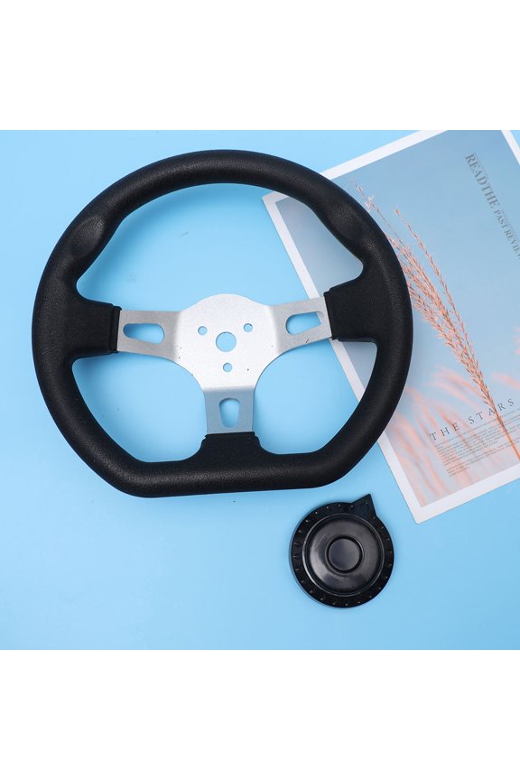 Black PU Steering Wheel for Car Replacement with Alloy Material Easy Install