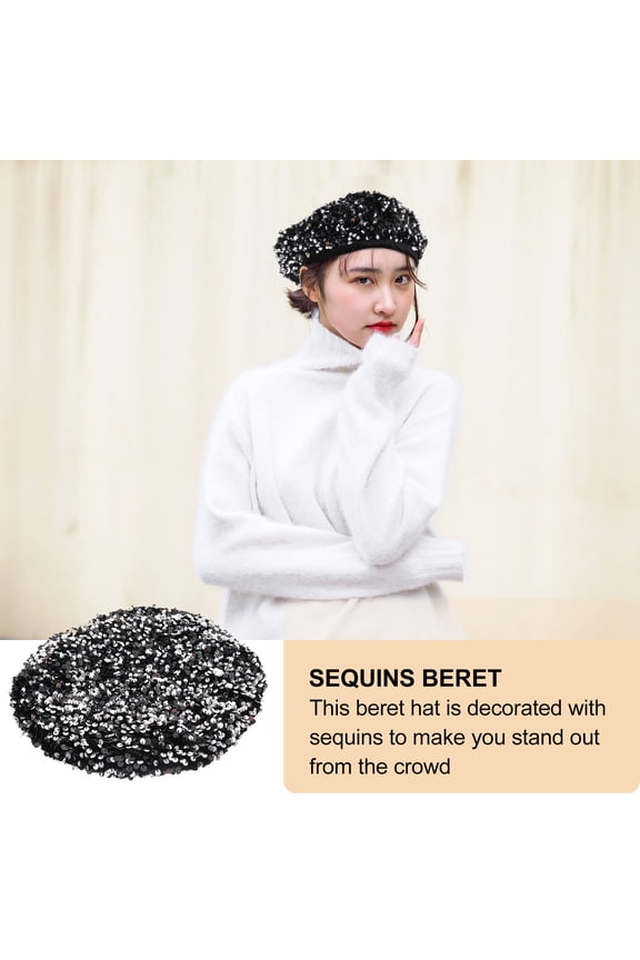 sequin beret hats for women Cotton Shimmer 1Pcs
