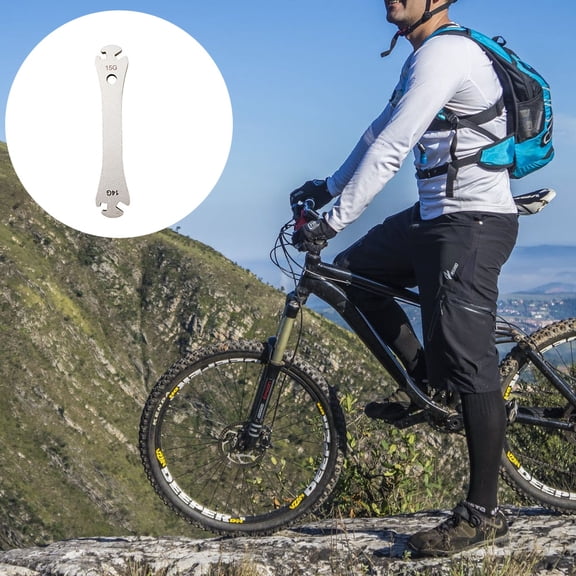 IBASETOY 1Pc Silver Bike Spanner Stainless Steel Cycling Repair Tool for Wheel Rim Adjustment