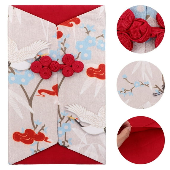 IBASETOY 1Pc Red New Year Envelope Emulation Silk Money Storage Bag for Wedding and Festivals