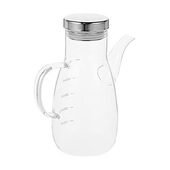 IBASETOY 1Pc Creative Heat Resistant Glass Oil Pot with Dust Cover for Kitchen Seasoning