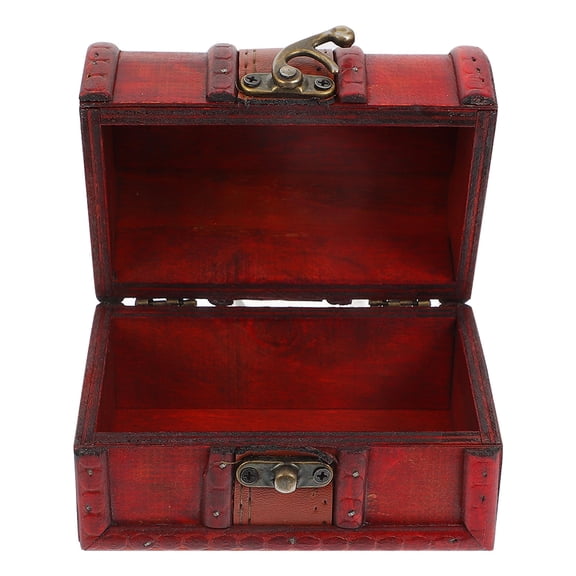 IBASETOY 1Pcs Vintage Style Small Treasure Chest Wood Ornament for People Who Value Storage