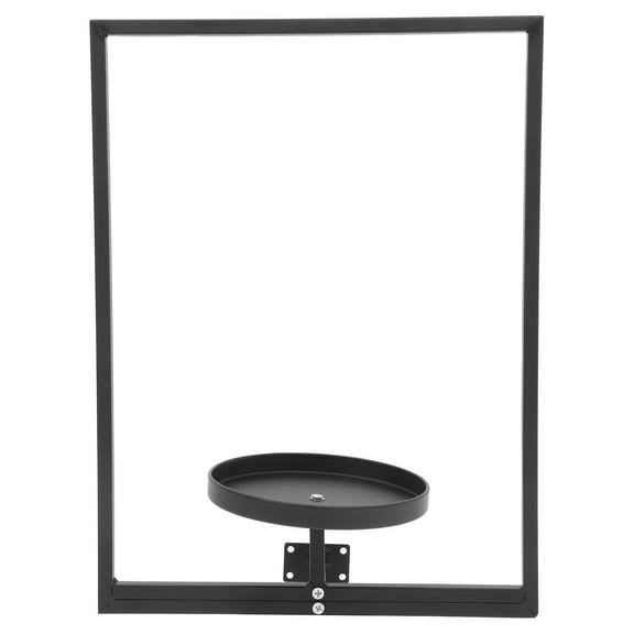 IBASETOY Black Metal Wall Shelf for Plants Decorative Stand for Living Room