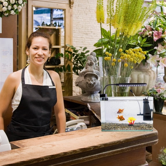 IBASETOY 1Pcs fish tank flower decoration simulation Yellow Plastic Fish Tank Ornament