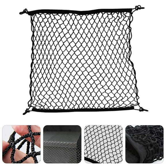 IBASETOY 1Pc Truck Cargo Storage Net in Black Oxford Cloth Mesh for Secure Rear Trunk Use