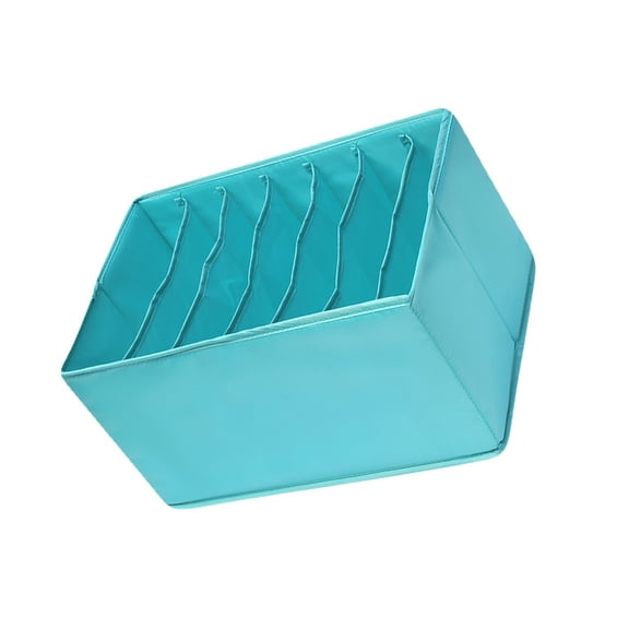 IBASETOY 1Pc Blue Washable Sock Organizer 7 Cell Sock Storage Container for Home Use