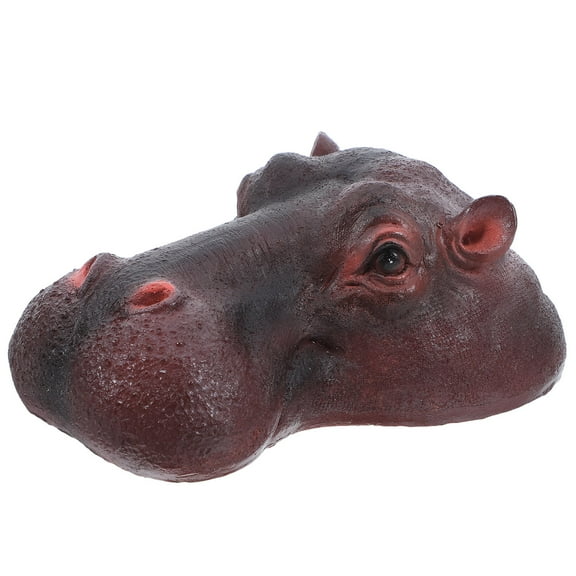 IBASETOY Realistic Brown Resin Floating Hippo Ornament for Pond Garden and Aquarium Decor