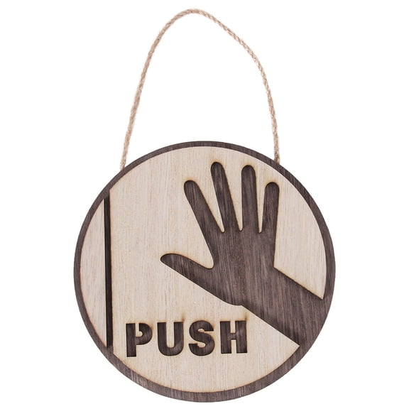 IBASETOY 1Pc Wooden Push and Pull Door Sign with Hanging Rope Creative Durable Home and Business Door Indicator