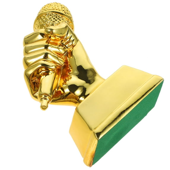 IBASETOY Golden Resin Singing Trophy with Microphone Sculpture for Party Awards and Competitions
