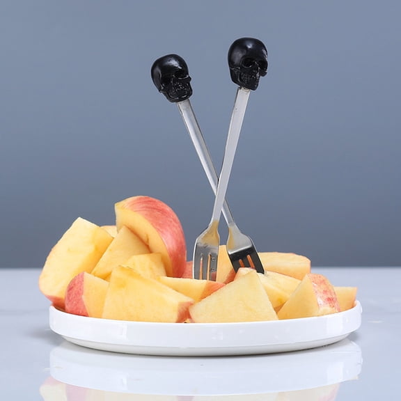 IBASETOY 1Set Reusable Fruit Forks Silver Tableware for