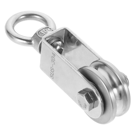 IBASETOY Smooth Sliding Stainless Steel Lifting Pulley with U Shaped Hook for Wire Rope Use