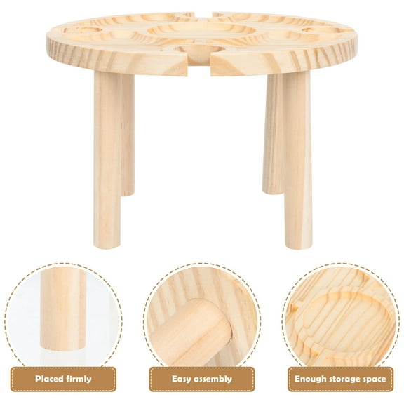 IBASETOY 1Set Travel Picnic Table Wood Khaki Generous Adults