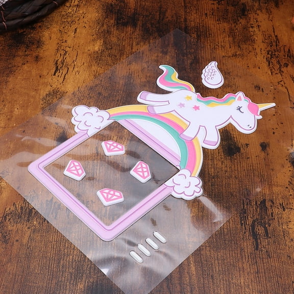 IBASETOY 1pc Glow in the Dark Unicorn Wall Sticker Creative Light Switch Decor for Rainbow Design in Bedroom