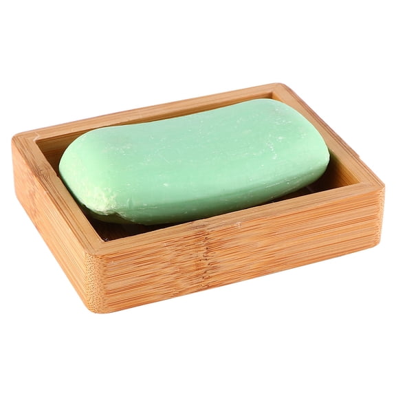 IBASETOY 1Pc Soap Placing Rack in Light Brown Wood with Stylish Texture and Efficient Soap Draining
