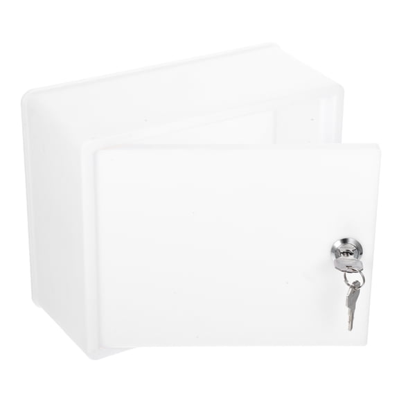 IBASETOY Retro Lockable Letter Box - White Plastic, Simple Design, Compact and Space-Saving 1Set