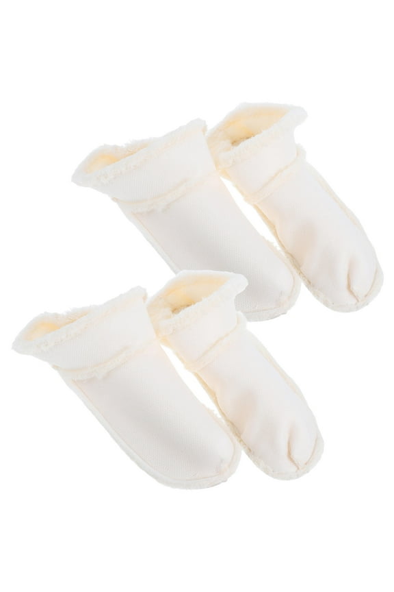 2 Pairs Clog Shoes Lining Fleece Lined Slippers Minimalist Design Cotton 9.6In