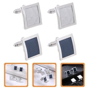 IBASETOY 2 Pairs Cuff Links Durable Alloy Assorted Color Versatile Business Attire