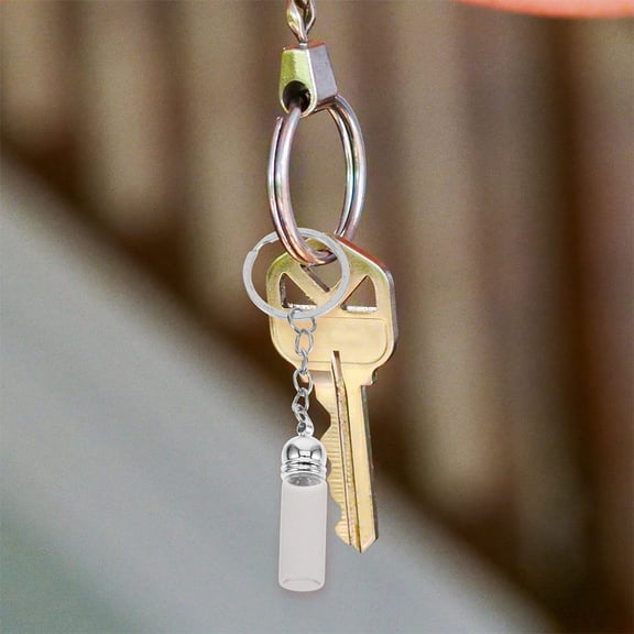 IBASETOY 2 Pcs Cute Keychain Charms Glass Bottle Perfume Bottle Aesthetic Design for Travel