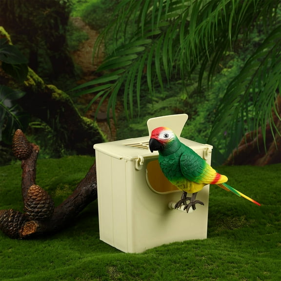 IBASETOY Parrot Nest Box Beige Plastic Great Place for Living Playing Sleeping