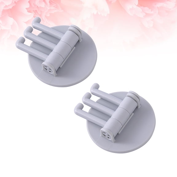 IBASETOY 2 Pcs Plastic Wall Mounted Swivel Storage Rack Punch Free Hanging for Household Users in Office