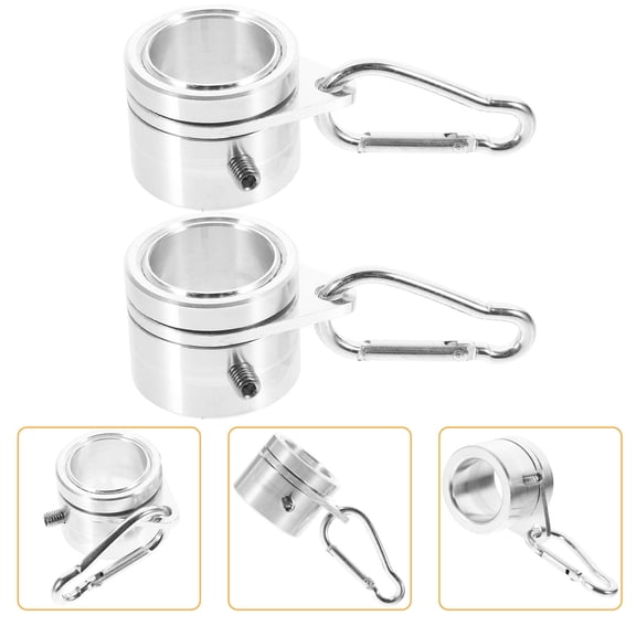 IBASETOY 2Pcs Aluminum Alloy Anti Wrap Flagpole Rings for Easy Installation and Rotation Plated Silver
