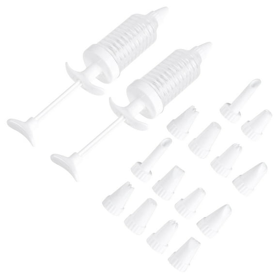 IBASETOY 2 Sets Cake Piping Tips Cake Tools for Decorating White Ergonomic Design Handle Baking