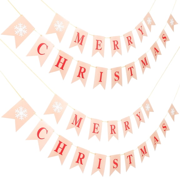 IBASETOY 2 Sets Happy Holidays Banners Red Paper Decorative Banner for Families Event Organizers