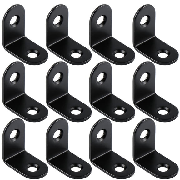 IBASETOY 20Pack Black Corner Brace Connector L-shaped Stainless Steel For Furniture