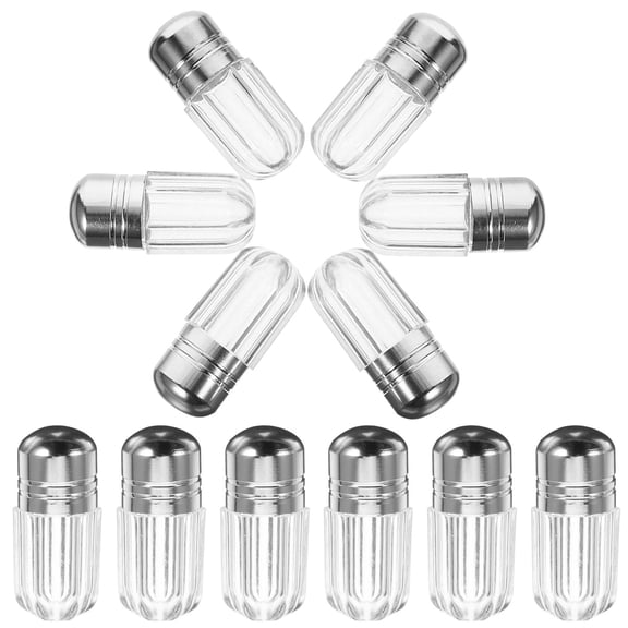 IBASETOY 20Pack Compact Small Vials With Lids Plastic Clear Body For Medicine