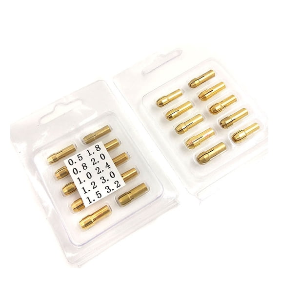 IBASETOY 20Pcs Brass Collet Pen Drill for Engraving and Punching in DIY Projects