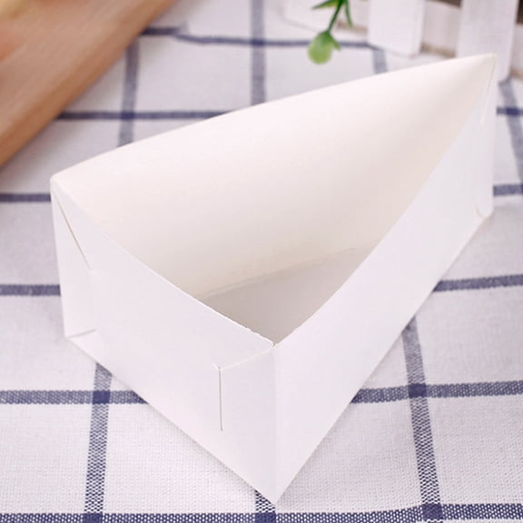 IBASETOY 20Pcs Simple Bakery Wrapping Box White Triangle Disposable Cupcake Carrier for Easy Food Storage