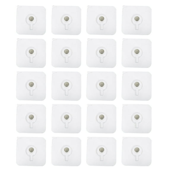 IBASETOY 20Pcs Punch Free Screw Stickers Transparent Wall Hangers for Convenient Home Use