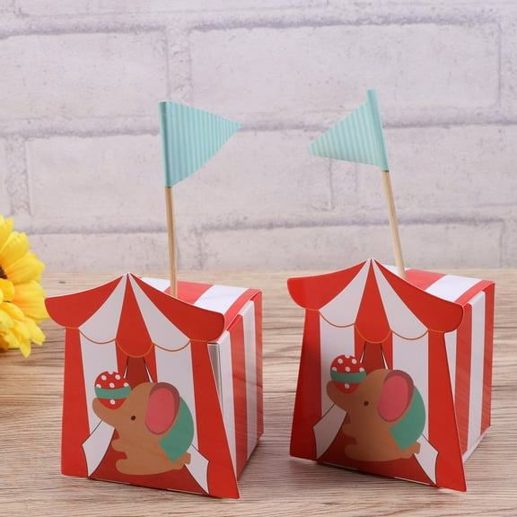 IBASETOY 20Pcs Red Paper Candy Favor Boxes with Animal Elephant Design for Party Packaging