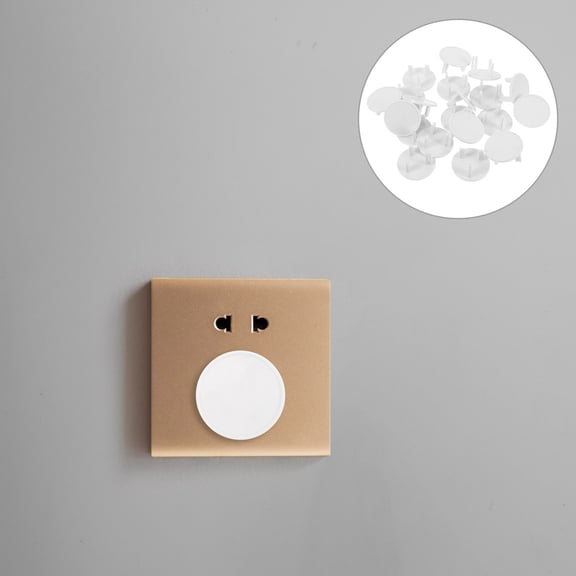 IBASETOY 20Set Electric Protection Socket Covers Plastic White for Safety Needs