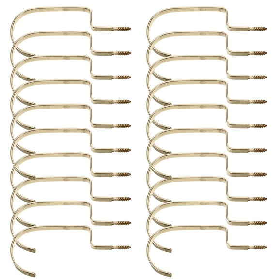 IBASETOY 20Pcs Screw in Hook for Hangers Heavy Duty Metal Hanger Hook Attachment for Clothes Golden