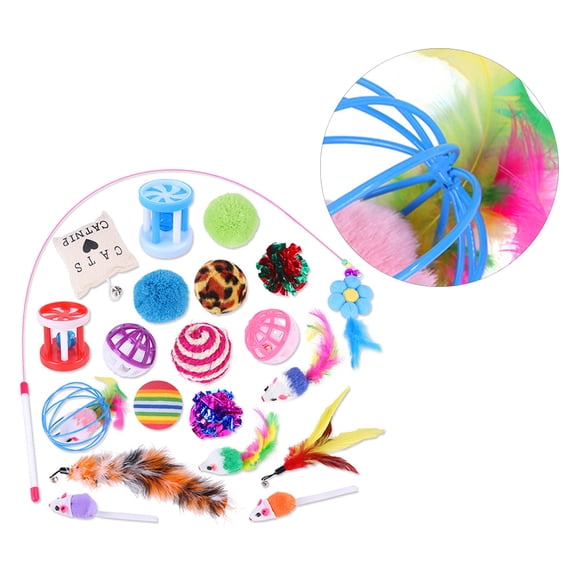 IBASETOY 20pcs Cat Bell Ball Toy Plastic Assorted Color Pet Exercise Pet Interaction