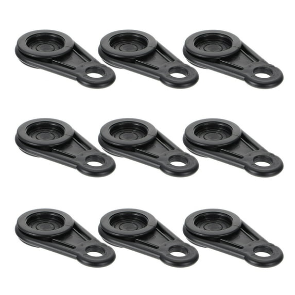 IBASETOY 20Pcs Tent Awning Clips Black Easy Install Tarp Clamp with Round Lock and Hook Hole