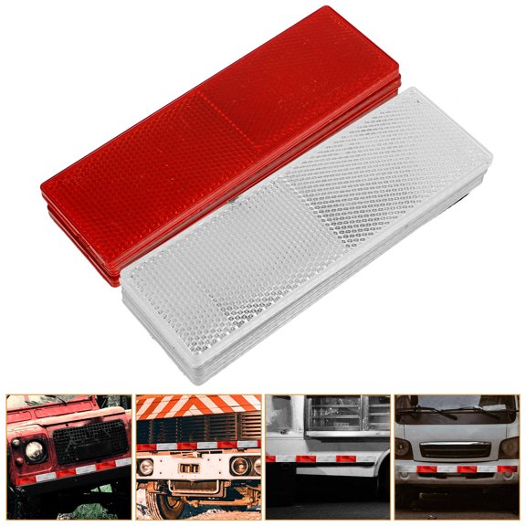 IBASETOY 20pcs Reflective Warning Decals Plastic White for Bus Owners Safety