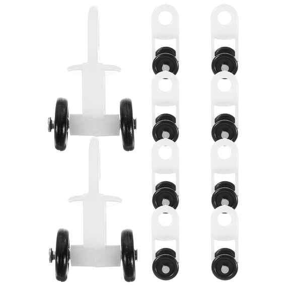 IBASETOY 20Pcs Plastic Curtain Track Rollers with Double Bend for Smooth Sliding and Home Use