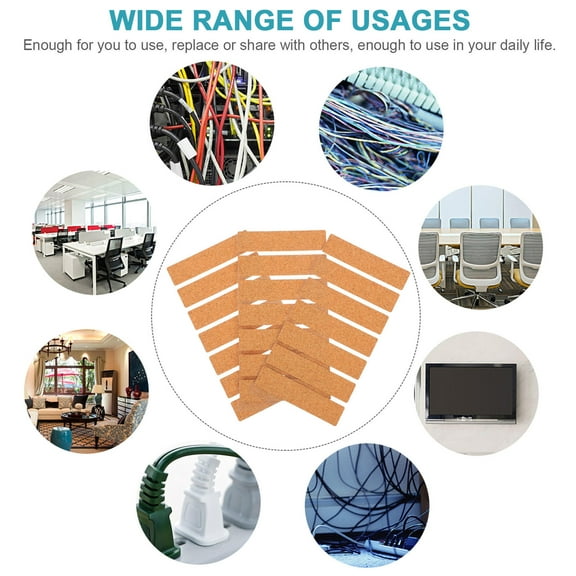 IBASETOY 21Pcs Cork Cord Labels Tags PVC Selfadhesive for Cable Identification Brown Color