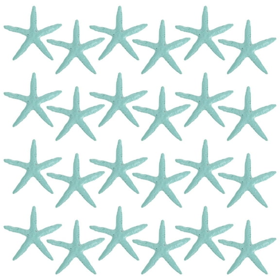 IBASETOY 24 Pcs Blue Resin Star Shape Aquarium Decoration for Fish Tank Decor Set