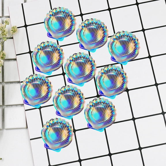 IBASETOY 24Pcs Shell Shape Iridescent Disposable Paper Plates for Party Use Made from Recycled Material