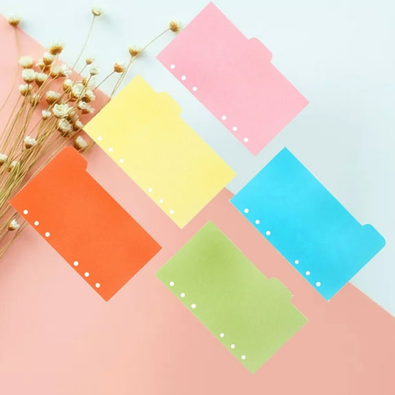 IBASETOY 25Pcs A6 Spiral Notebook Paper Refills Colored Dividers Easy Insert for Writing and Drawing