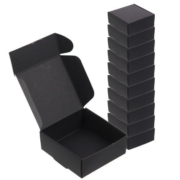 IBASETOY 25Pcs Black Shipping Paper Boxes for Packing and Storage with Clear Structure and Anti Falling Feature