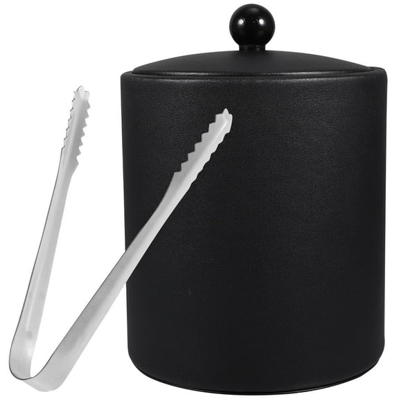 IBASETOY 25Set Modern Ice Buckets Small for Gatherings 18.5X14Cm in Black Stainless Steel