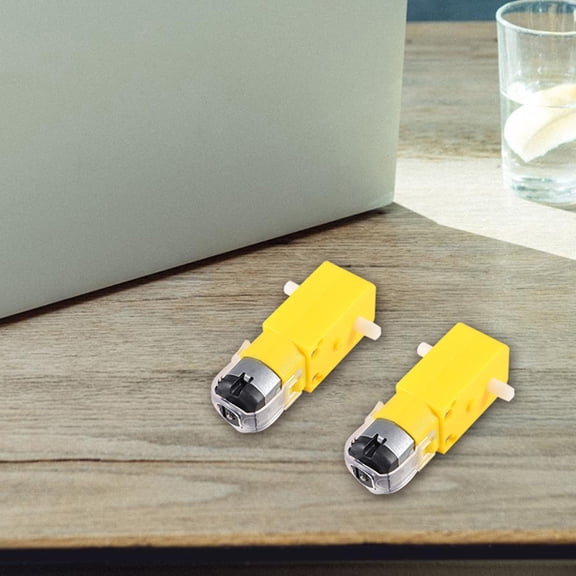 IBASETOY 2Pcs Yellow Dc Gear Motor for Electric Vehicle with Dual Shaft and Intelligent Speed Control